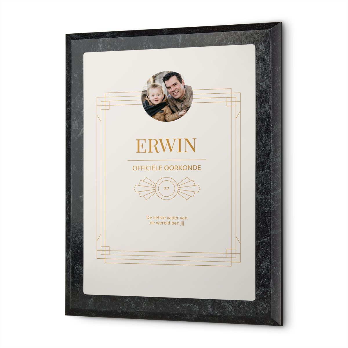 Houten oorkonde bedrukken (Marmer look)