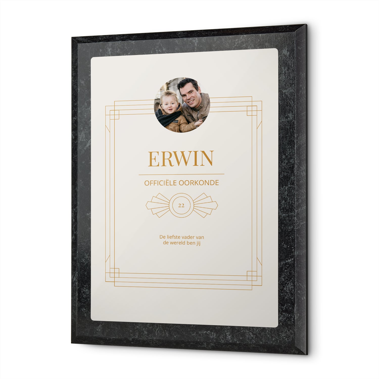 Houten oorkonde bedrukken (Marmer look)