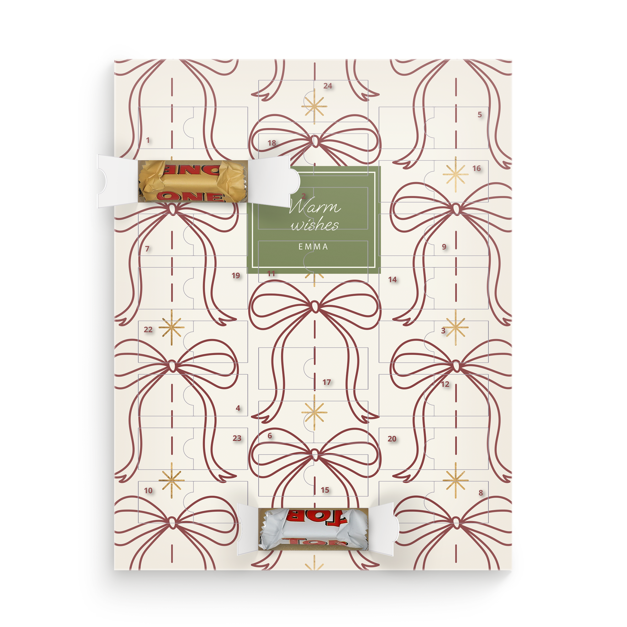 Personalised Advent Calendar - Toblerone chocolate