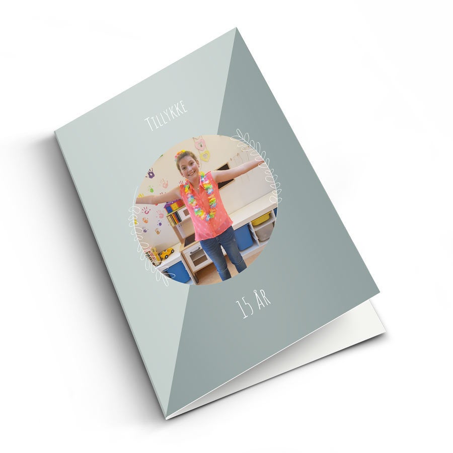 Personligt lykønskningskort - Jubilæum - M - lodret