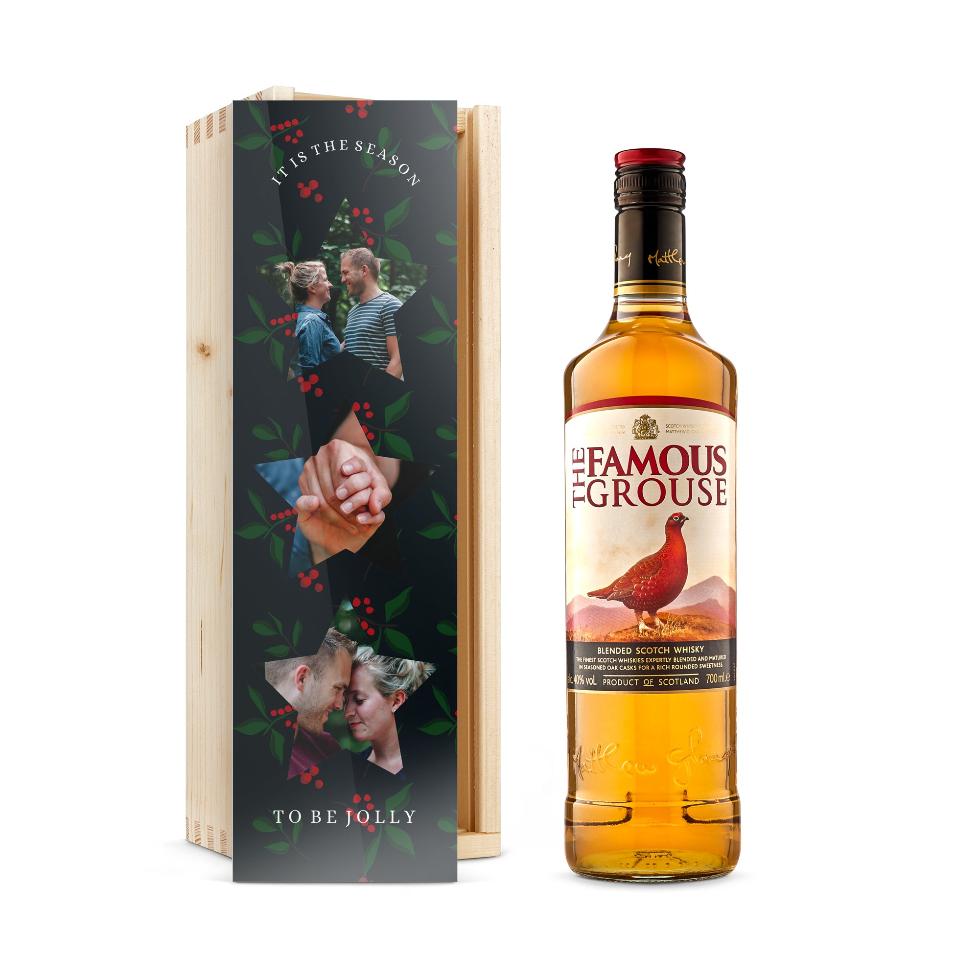 Whiskey in personalised case - Famous Grouse