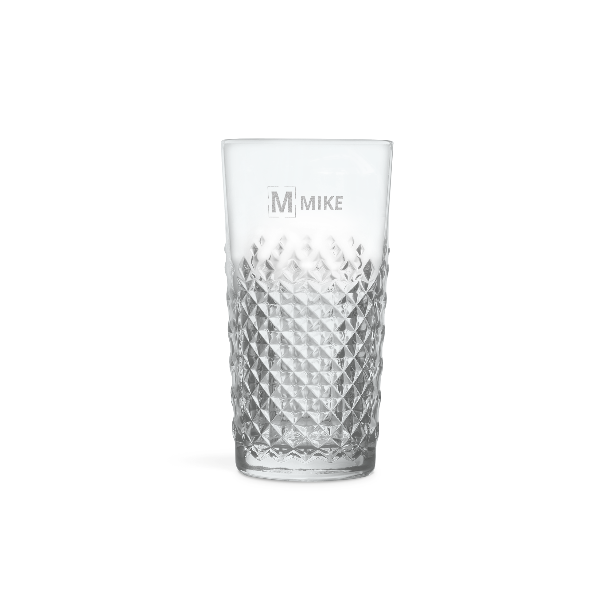 Personalisiertes Rum Geschenkset mit graviertem Cocktailglas und Namen Mike, das beste Geschenk zum Thema Getränke