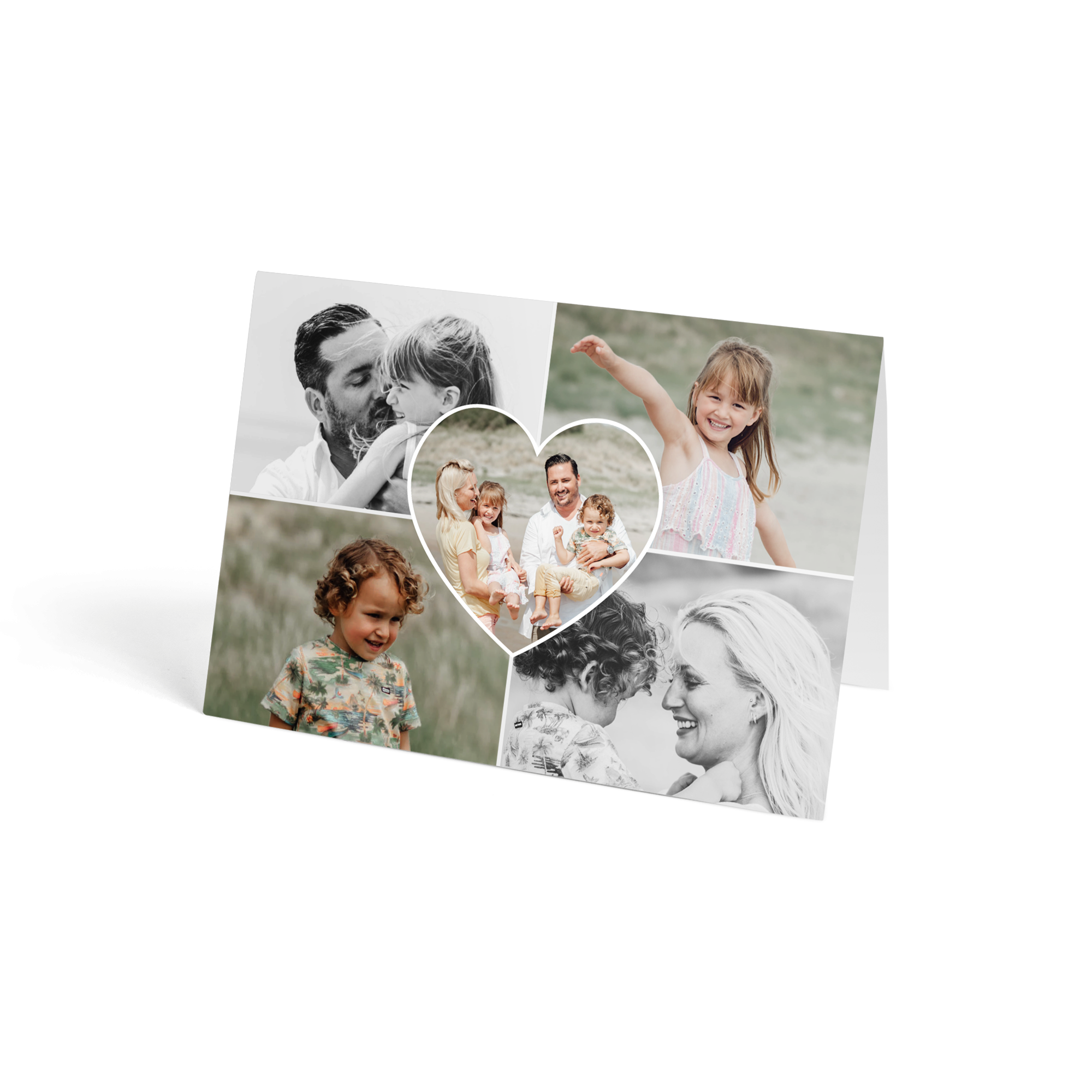 Roses postales - Orange personnalisables avec photos de famille en forme de collage imprimé