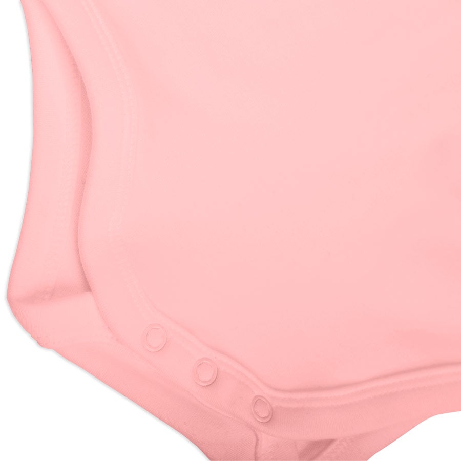 Baba romper - rövid ujjú - Baby pink - 50/56