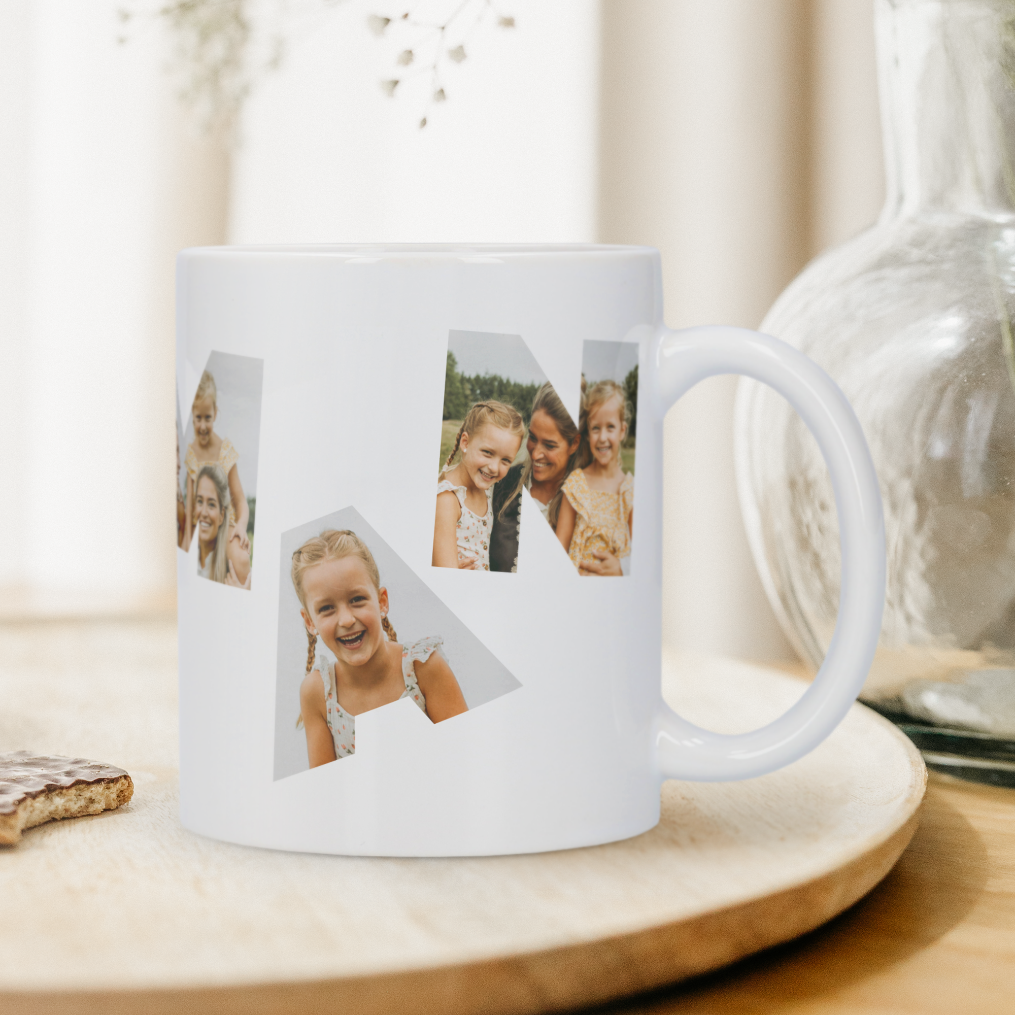 Mug blanc personnalisé avec photos des enfants pour la Fête des Mères