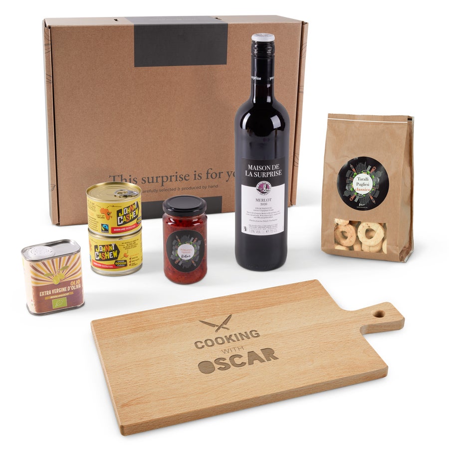 Coffret apéro avec planche personnalisée Coffret apéro avec planche personnalisée