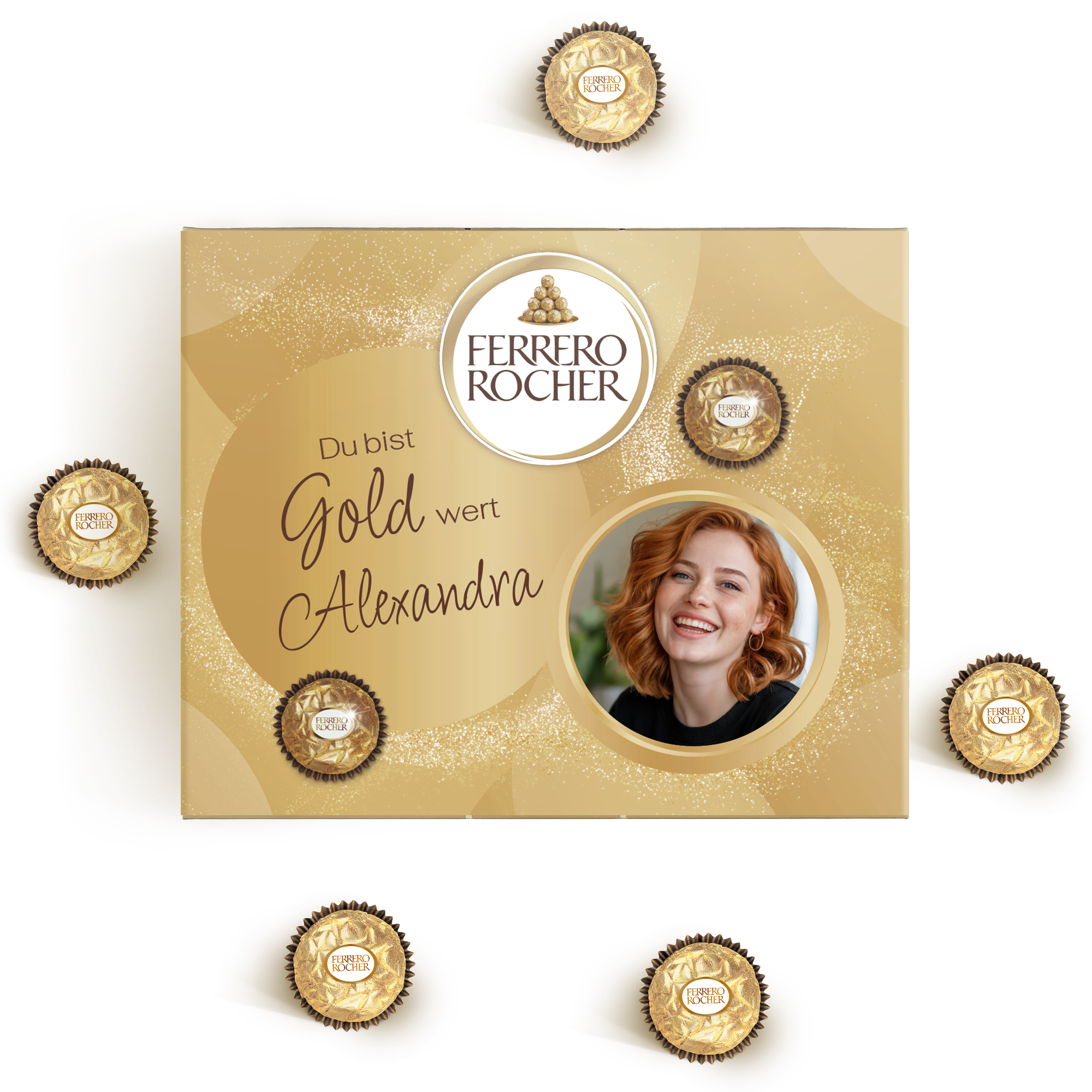 Ferrero Rocher Geschenk: personalisierte Box mit Foto und 