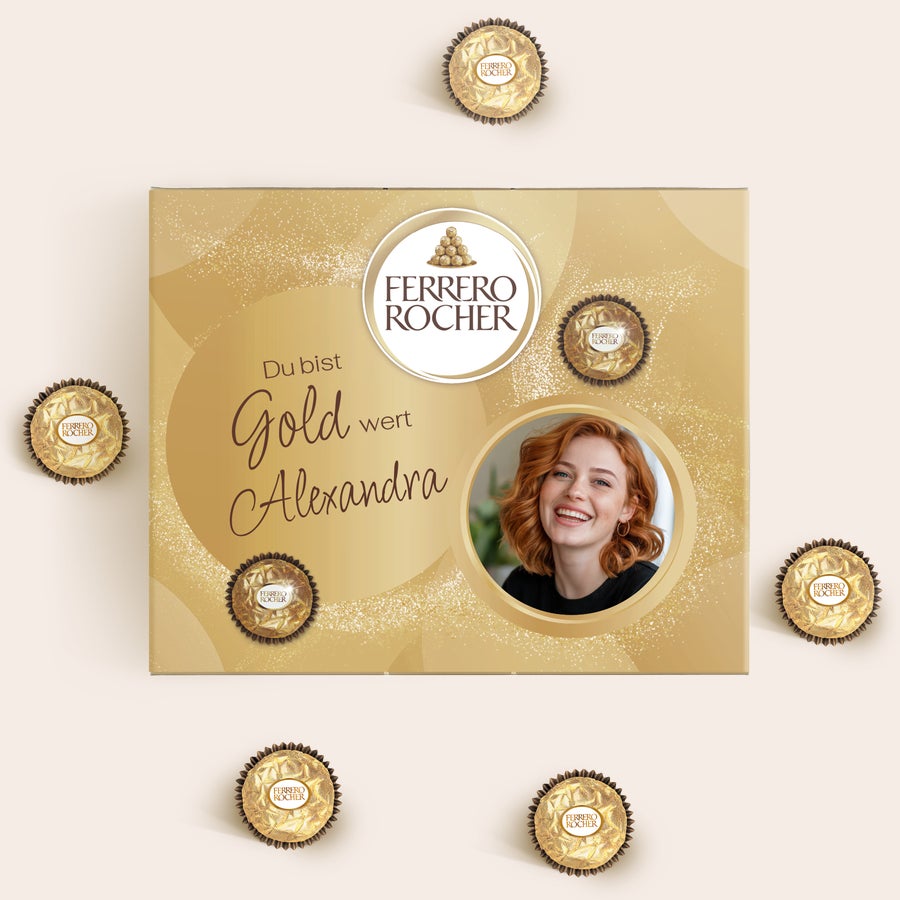 Ferrero Rocher personalisiert Ferrero Rocher Geschenk: personalisierte Box mit Foto und