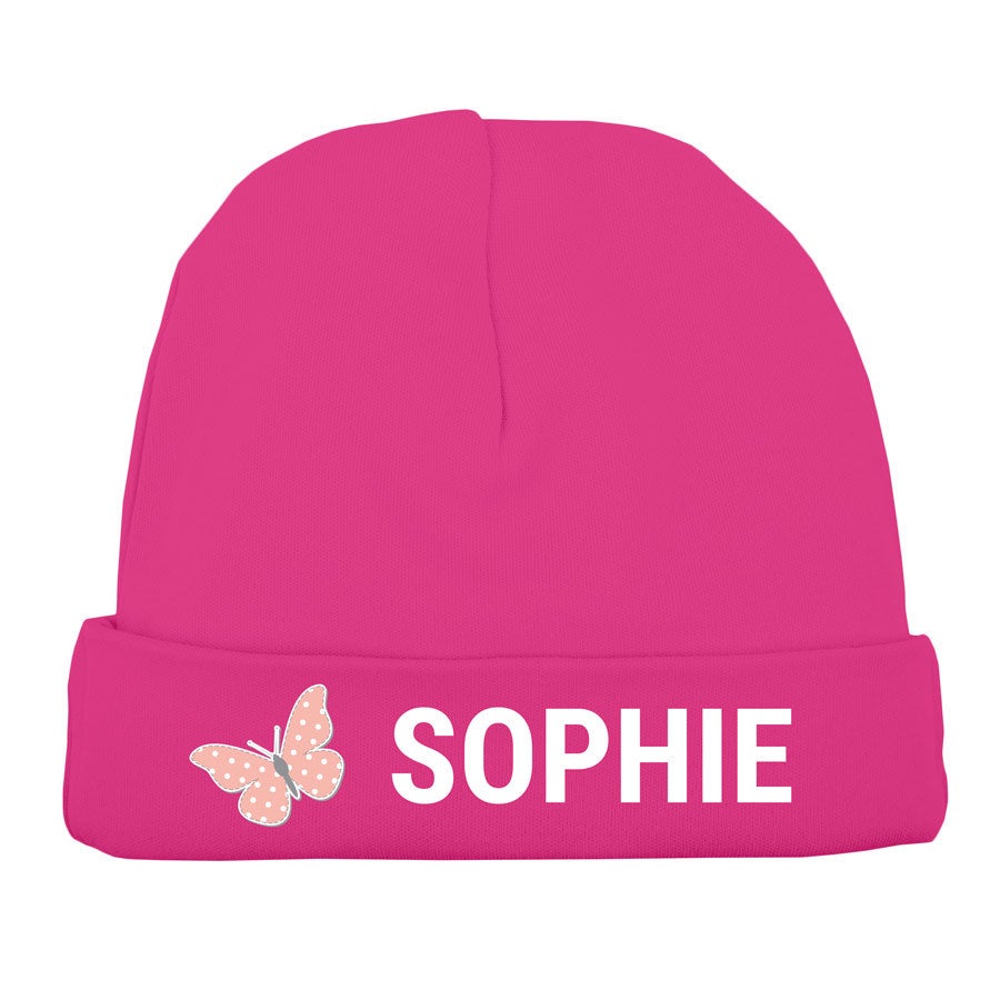 Babymütze mit Namen - Fuchsia