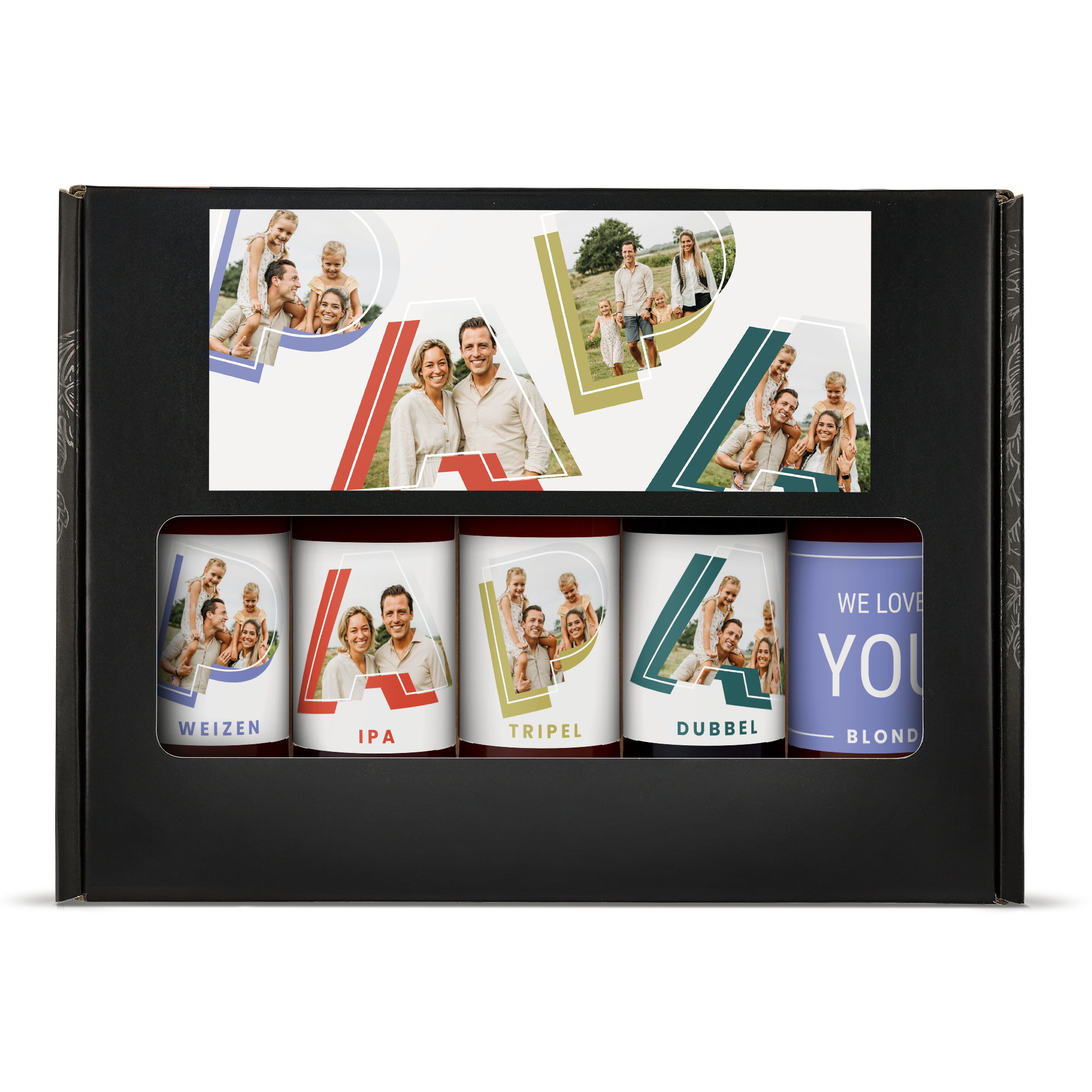 Bierpakket met individueel gepersonaliseerd flesjes