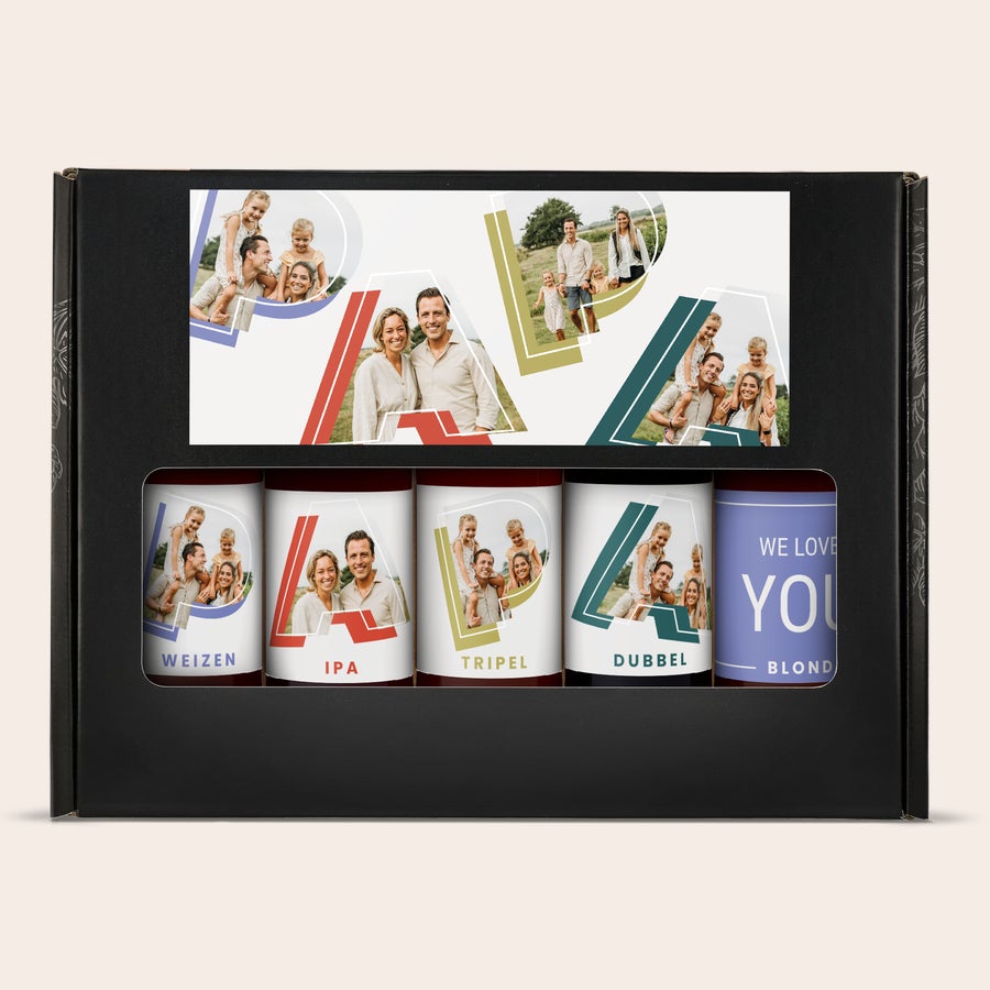 Bierpakket met individueel gepersonaliseerd flesjes Bierpakket met individueel gepersonaliseerd flesjes