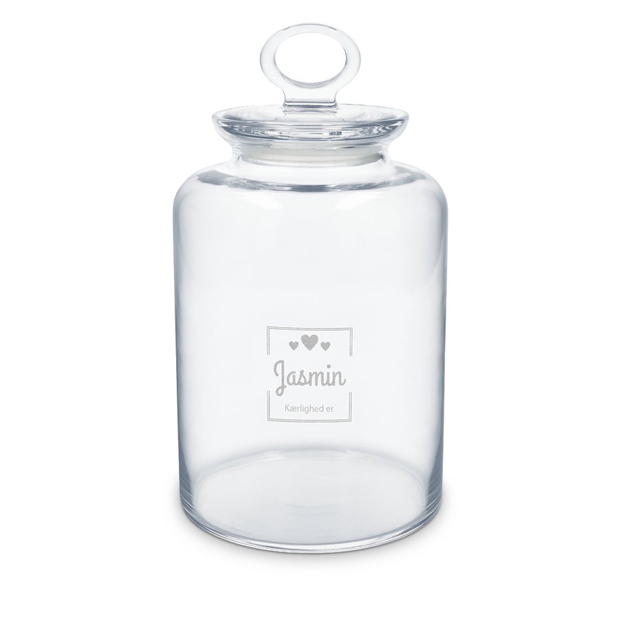 Personligt indgraveret småkagekrukke