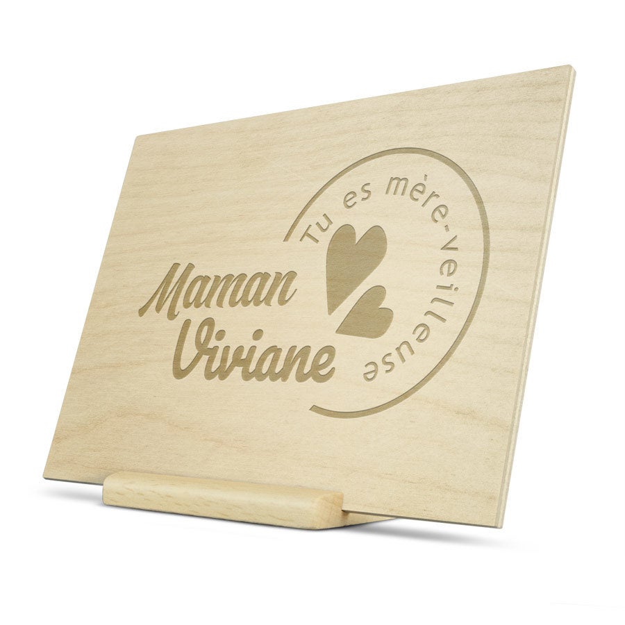 Carte Fête des Mères gravée - Horizontale