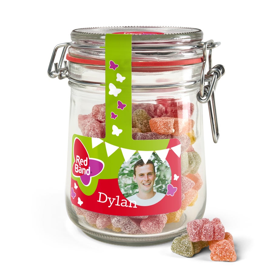 Personalised candy jar - Sour gummy bears