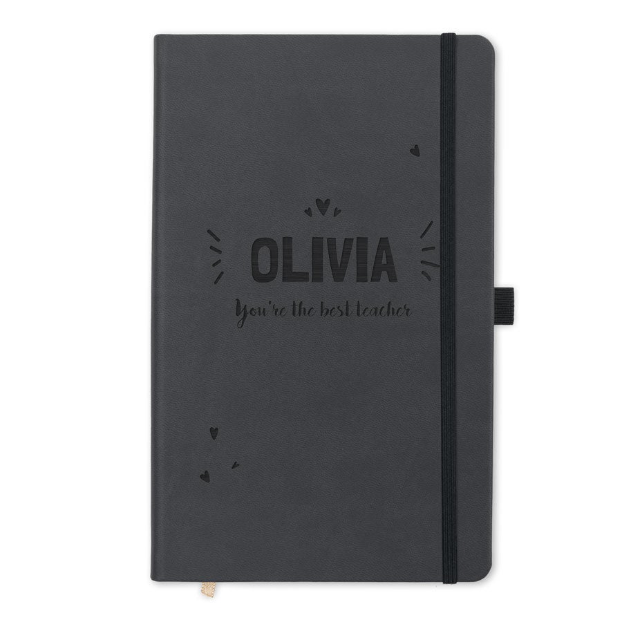 Personalised notebook - Teacher - Black - Engraved