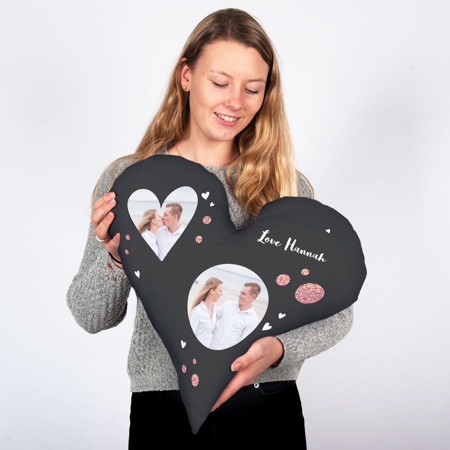 Fully printed photo pillow - Heart - Cotton (60 x 60)