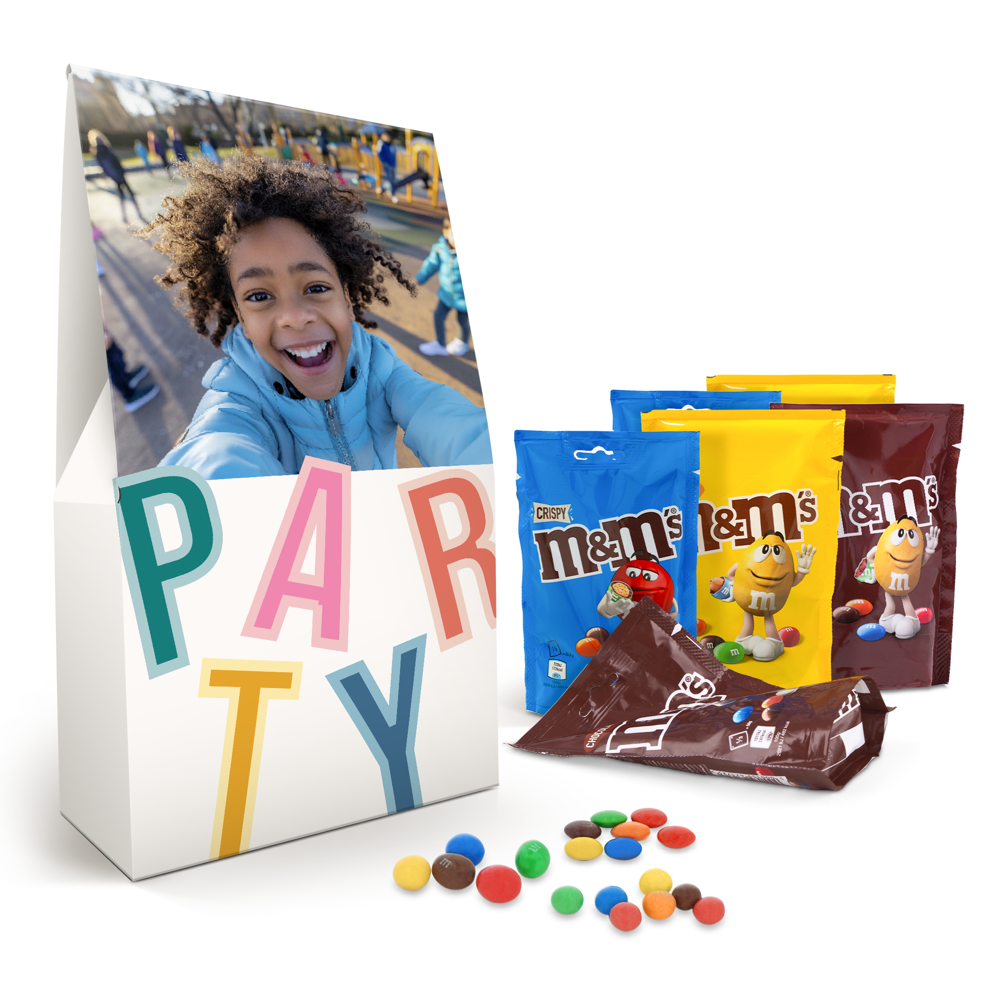 Cutie cadou personalizată XL M&M's - 6 pungi (714 grame)