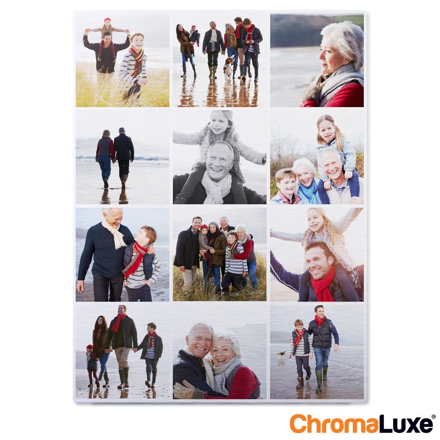 Personalised photo print - Instagram collage - Brushed aluminium - 30 x 40 cm