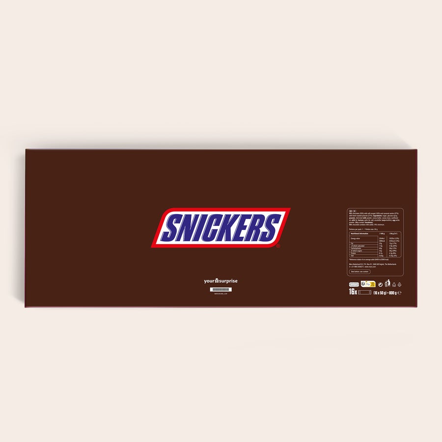 Personalizowany Snickers XXL Personalizowany baton XXL Snickers z własnym zdjęciem i imieniem, drukowany w pełnym kolorze.