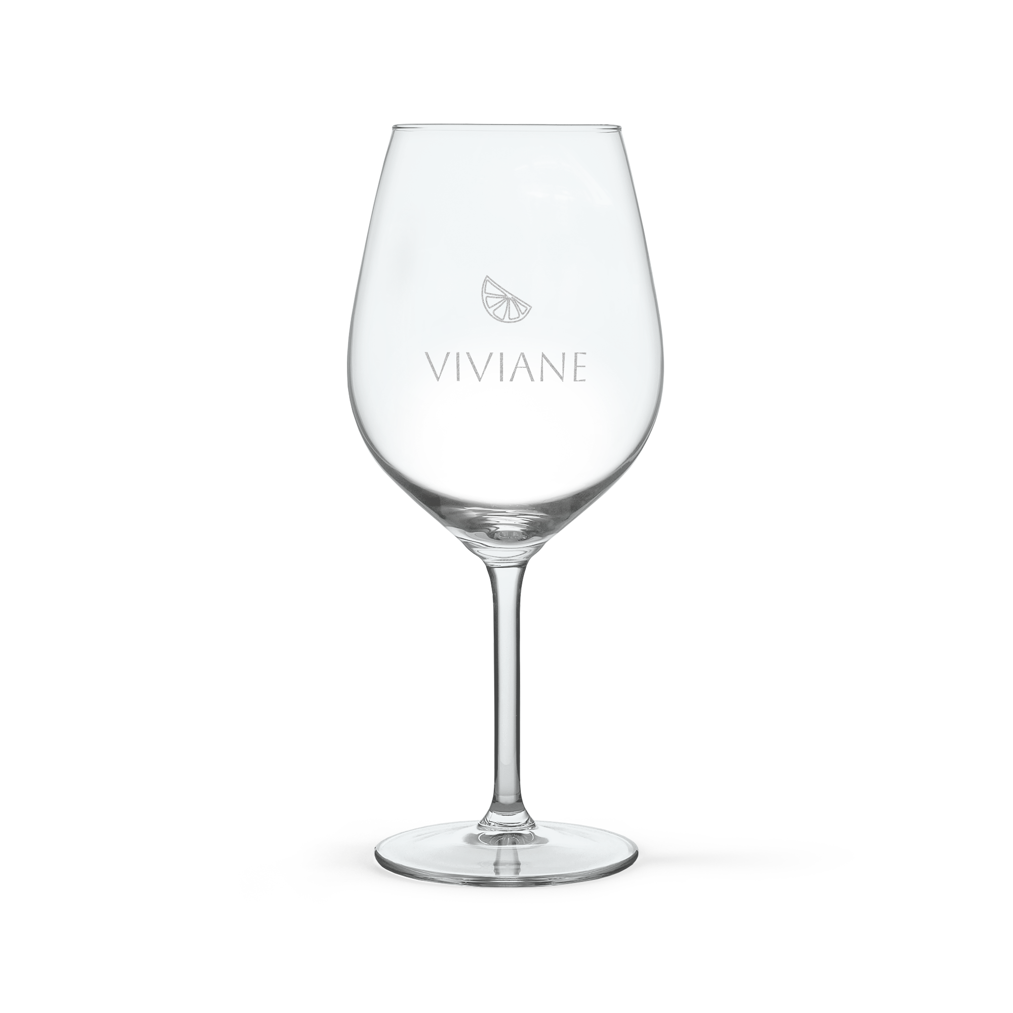 Grand verre Aperol Spritz transparent personnalisé avec le nom Viviane et un motif d'agrume gravés