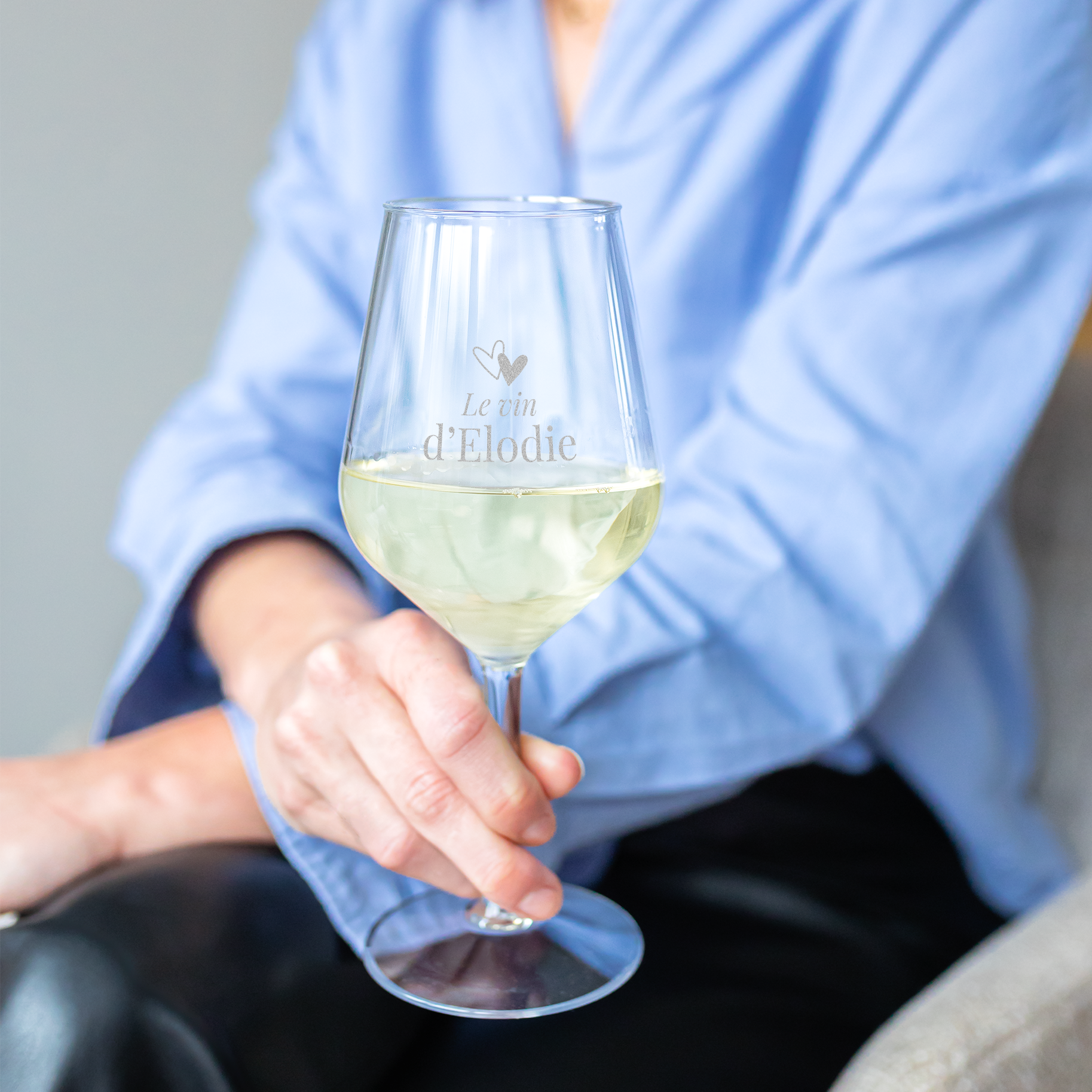 Verre à vin en plastique personnalisé - Gravé