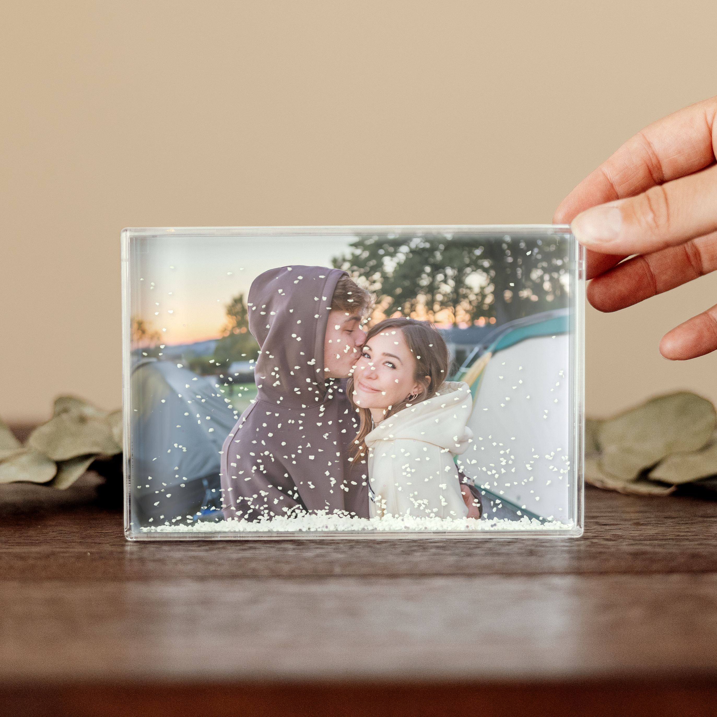 Sneeuwblok personaliseren met foto