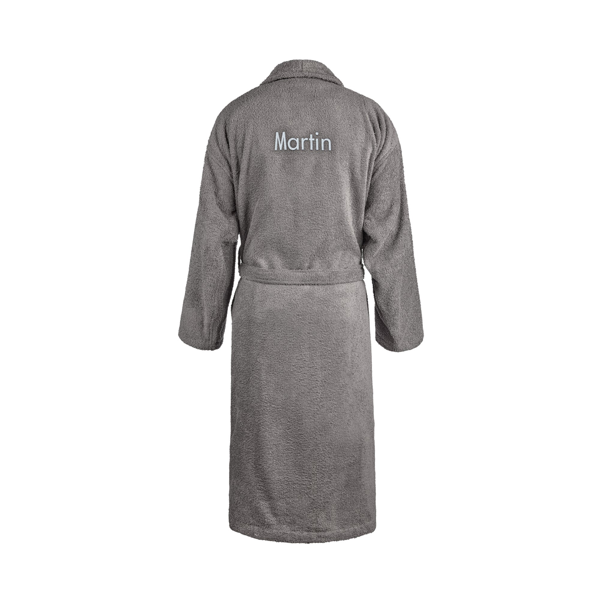 Heren badjas borduren - Grijs - L/XL Heren badjas borduren - Grijs - L/XL