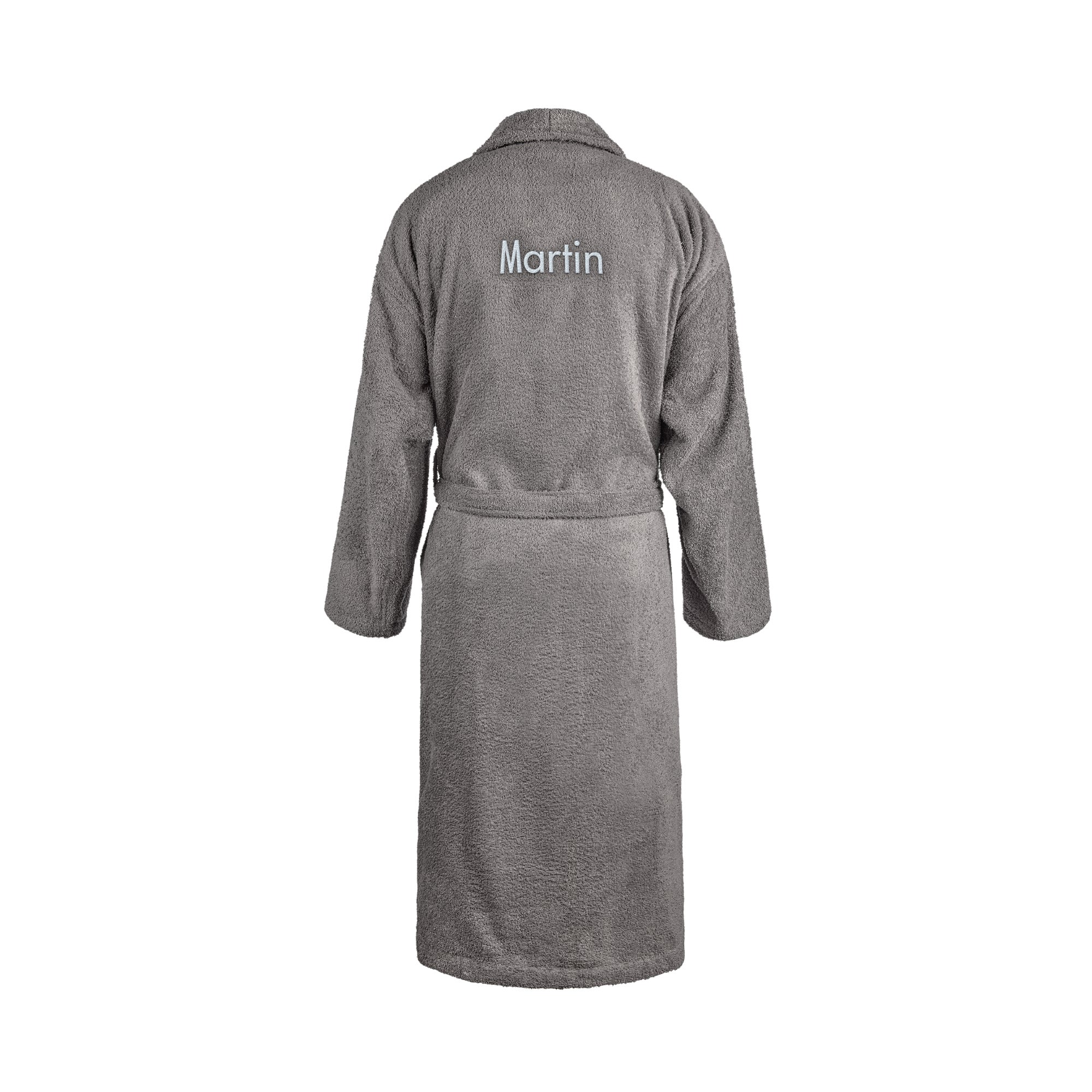 Heren badjas borduren - Grijs - L/XL