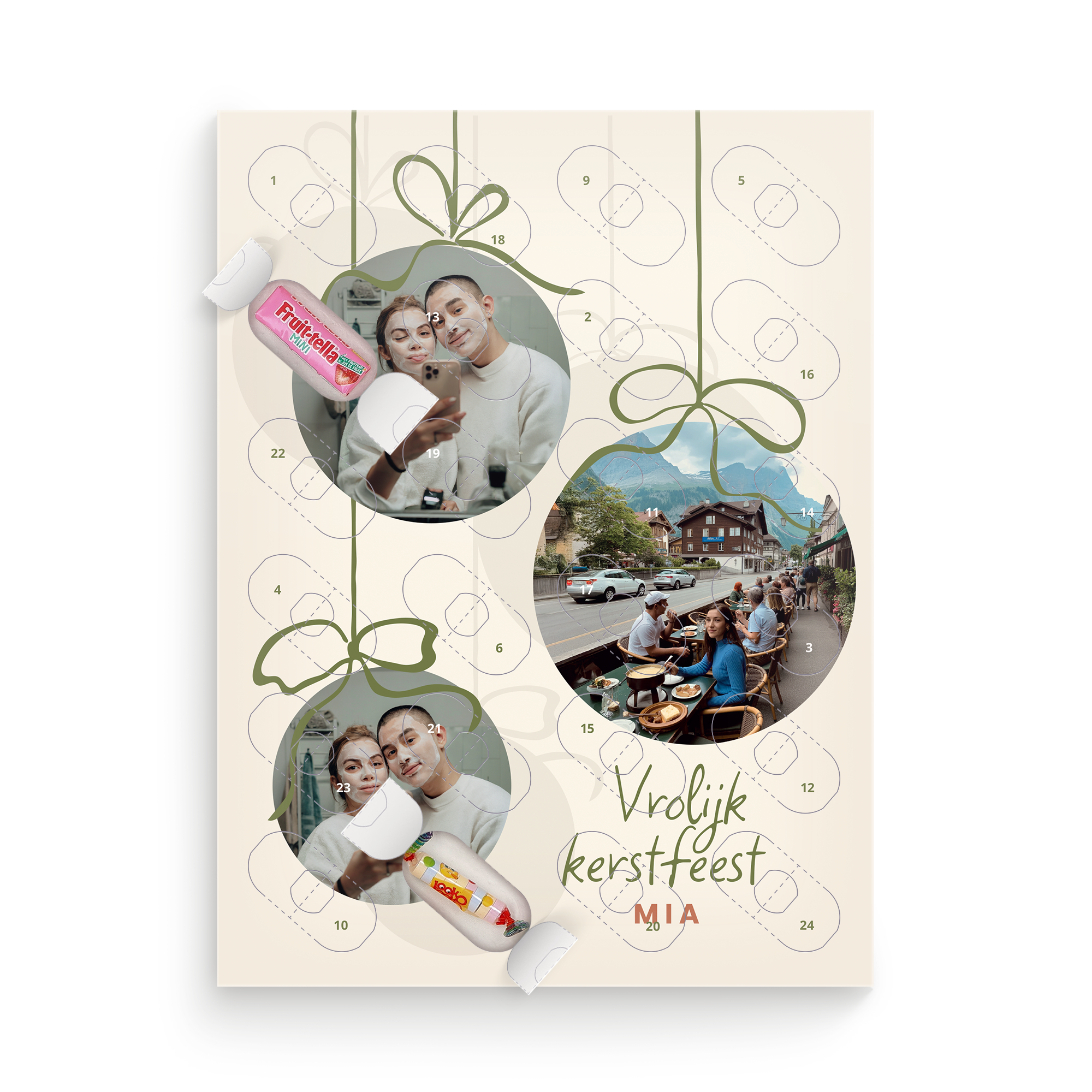 Snoep adventskalender personaliseren