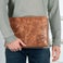 Engraved leather laptop sleeve