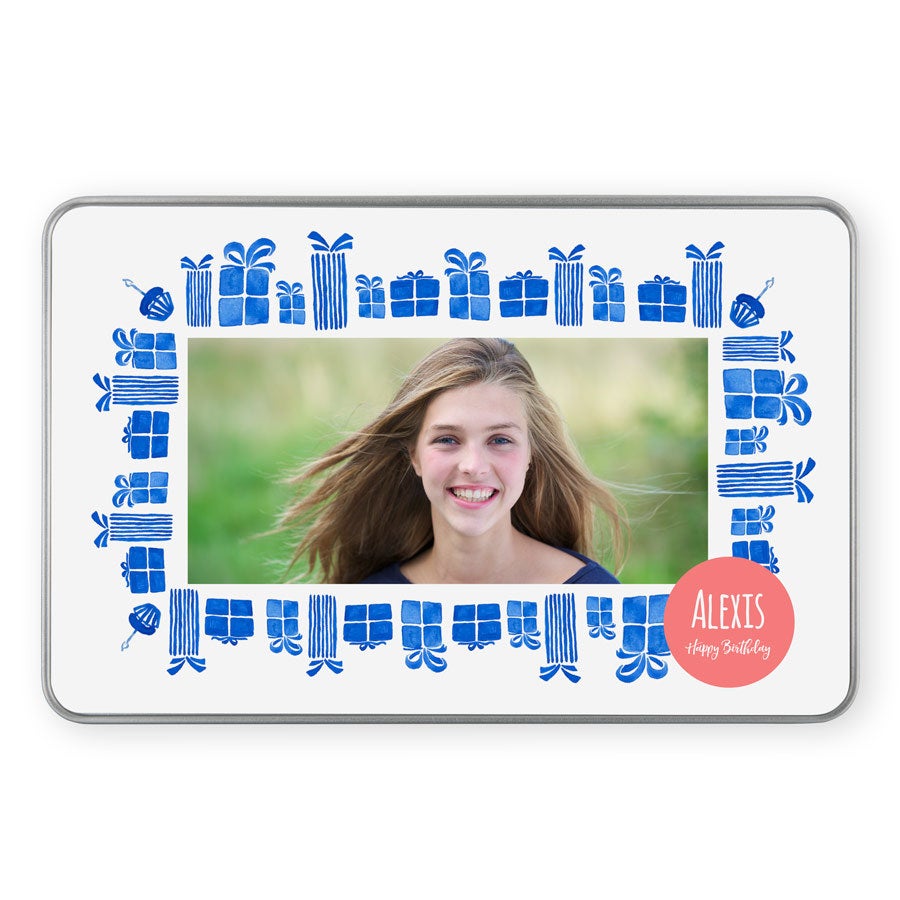 Personalised photo tin - rectangular