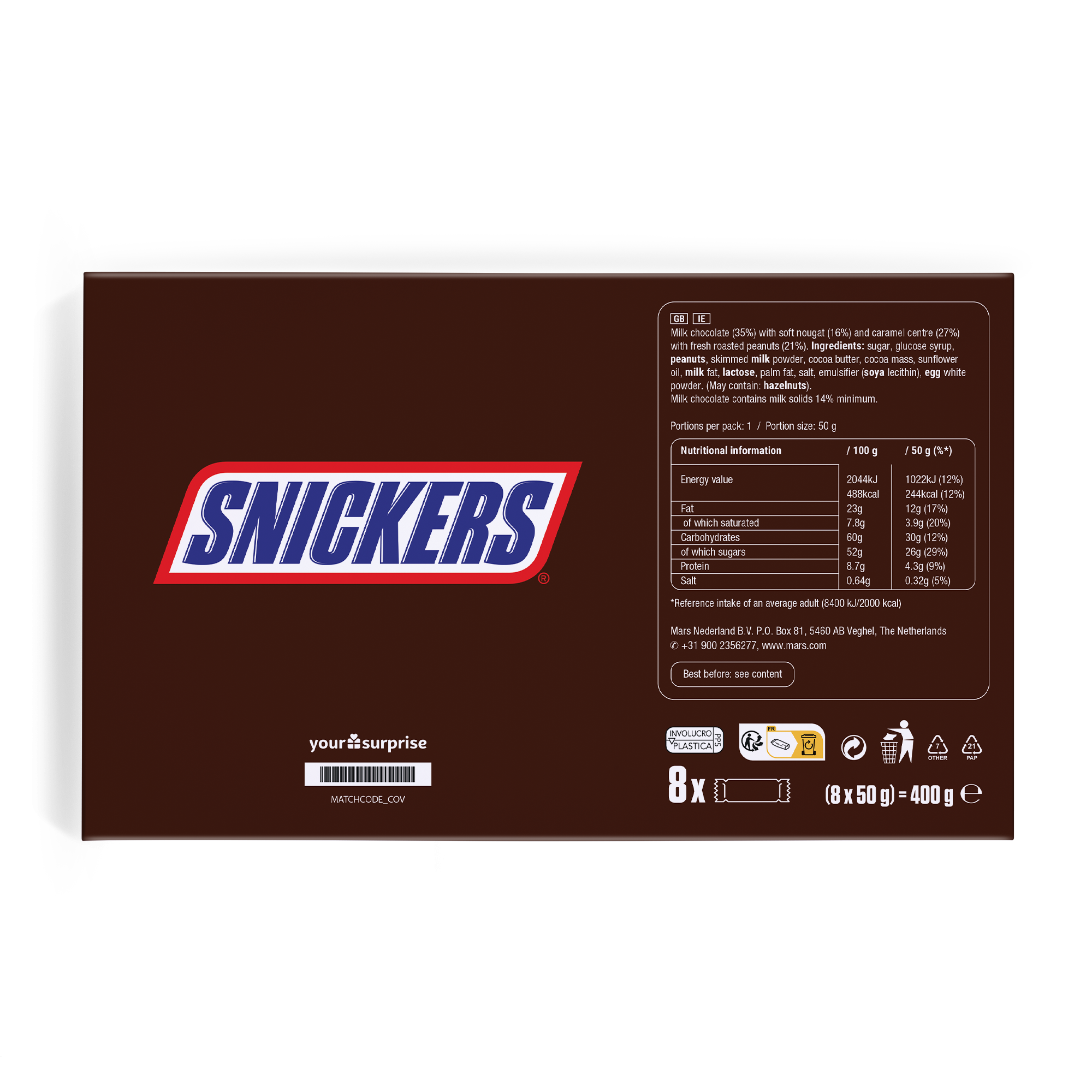 Caja regalo Snickers personalizada
