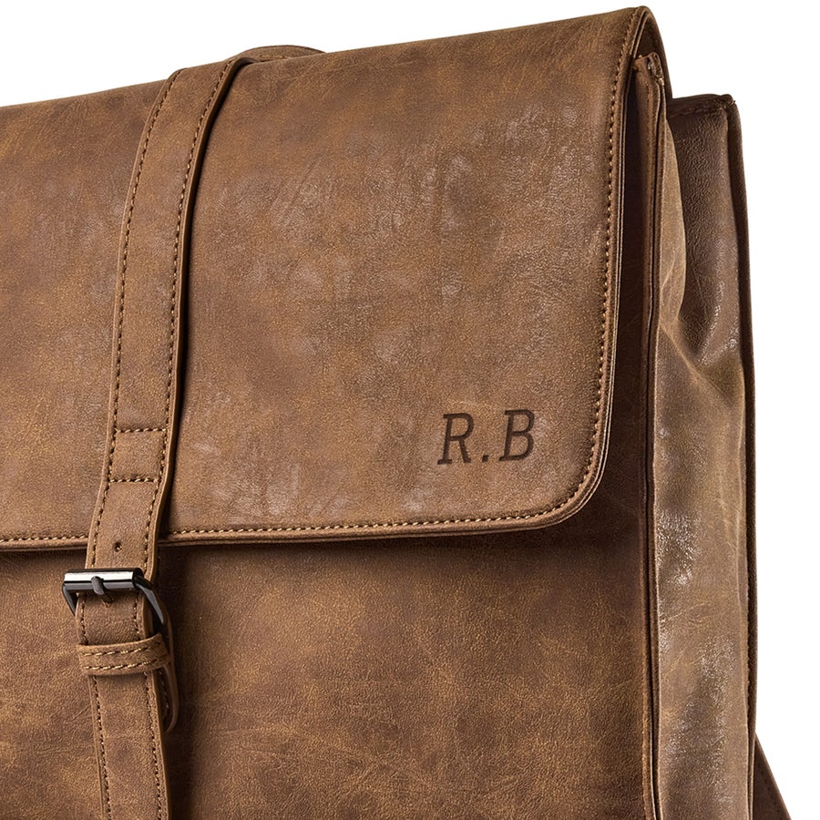 Personalised PU leather backpack