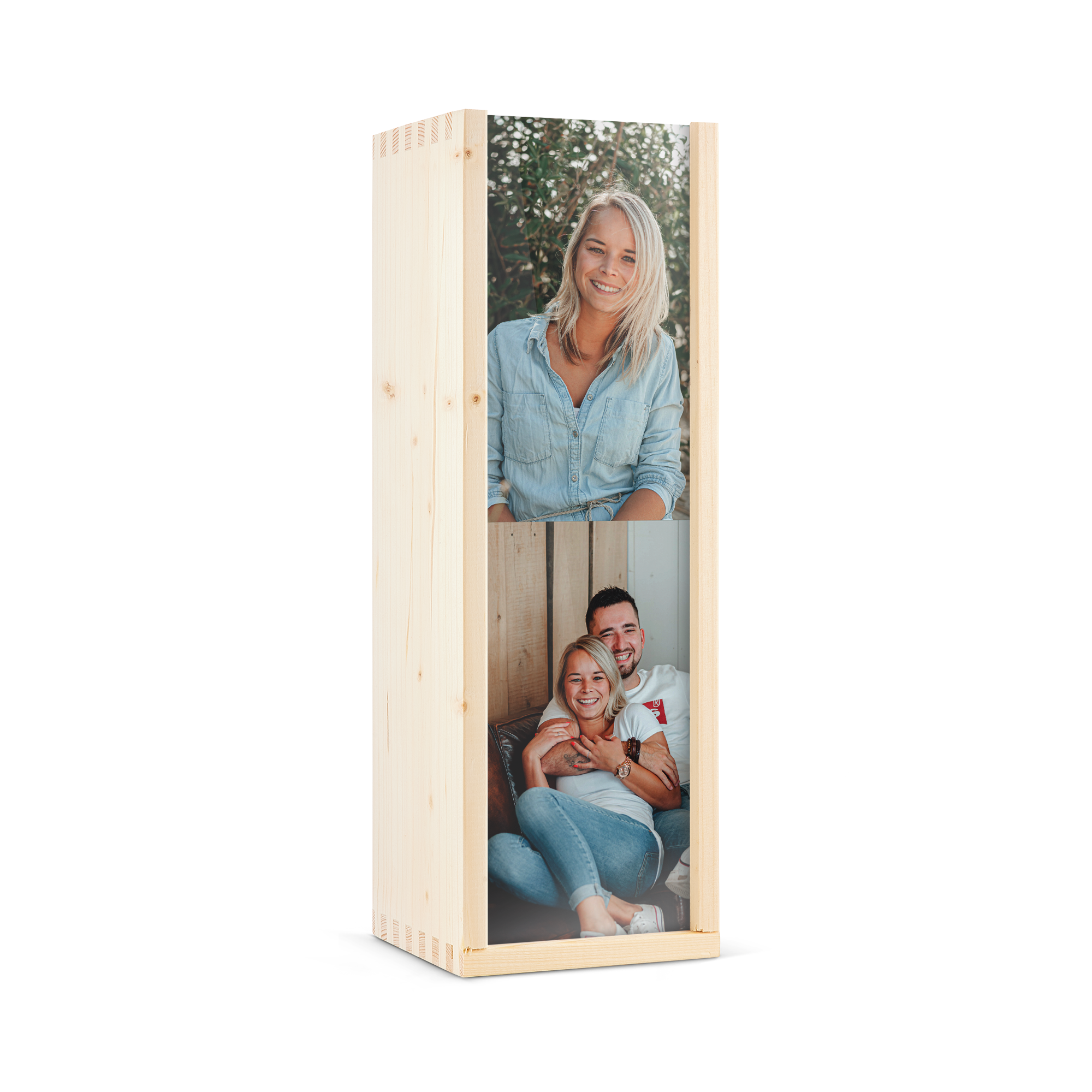 Träfodral för Bailey's Irish Cream tryckt med två personliga foton