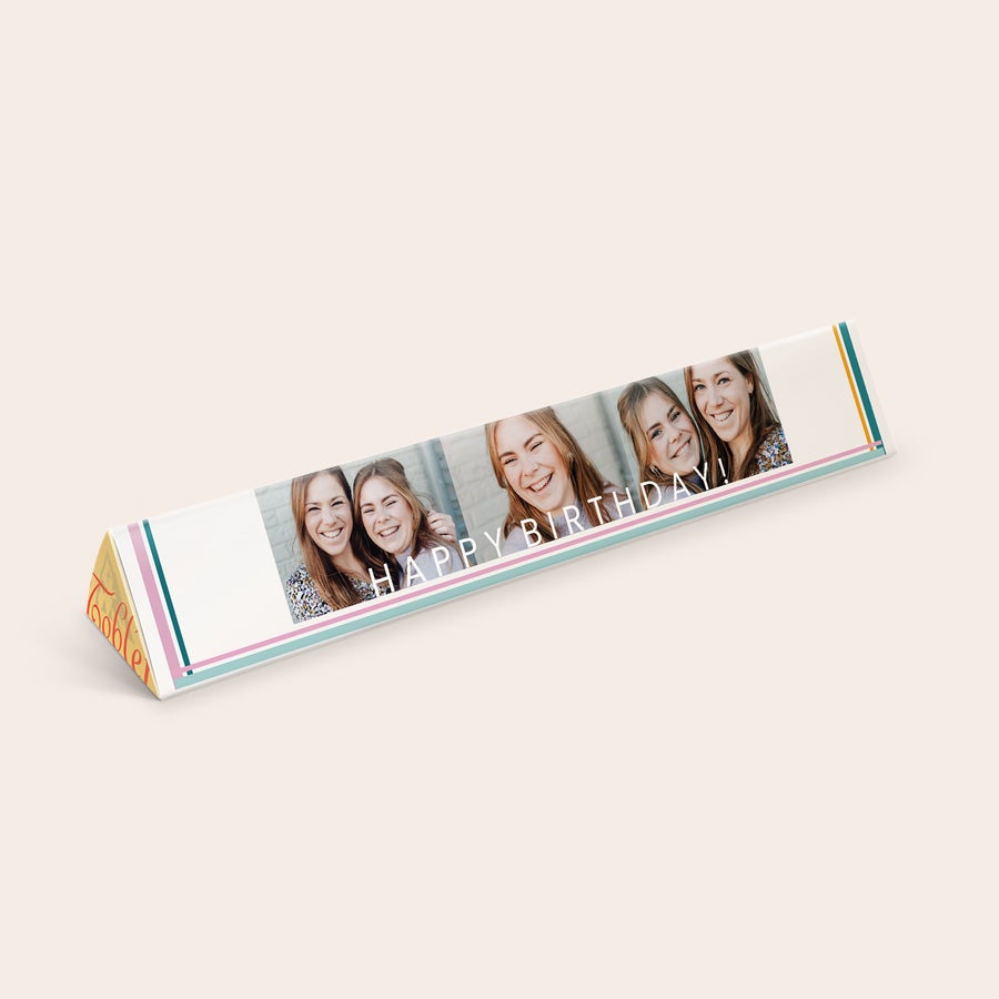 Personalizovaná Toblerone Personalizovaná Toblerone čokoláda s vytištěnou fotografií a textem Happy Birthday!