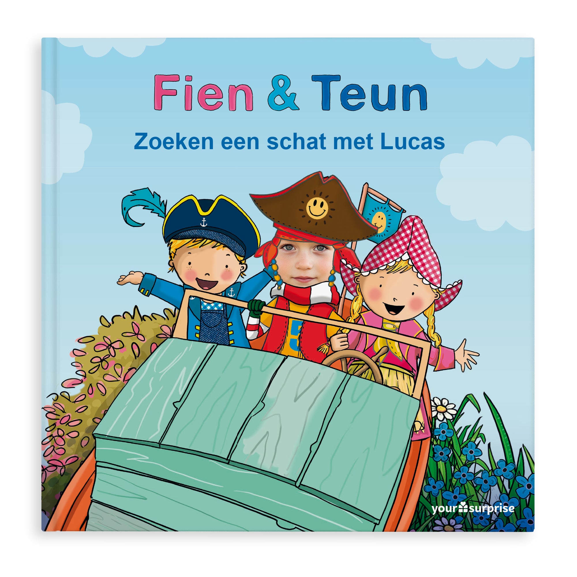 Gepersonaliseerd kinderboek - Fien & Teun 'Zoeken een schat' - Softcover Gepersonaliseerd kinderboek - Fien & Teun 'Zoeken een schat' - Softcover