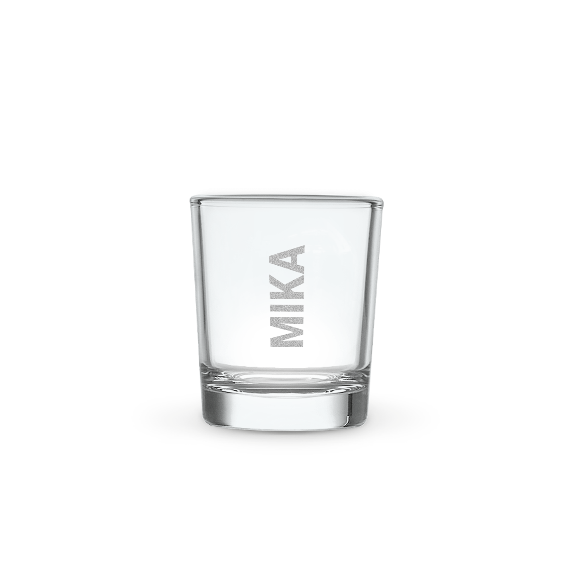Personalisiertes Schnapsglas mit Namen Mika graviert, dein personalisiertes Schnapsglas.