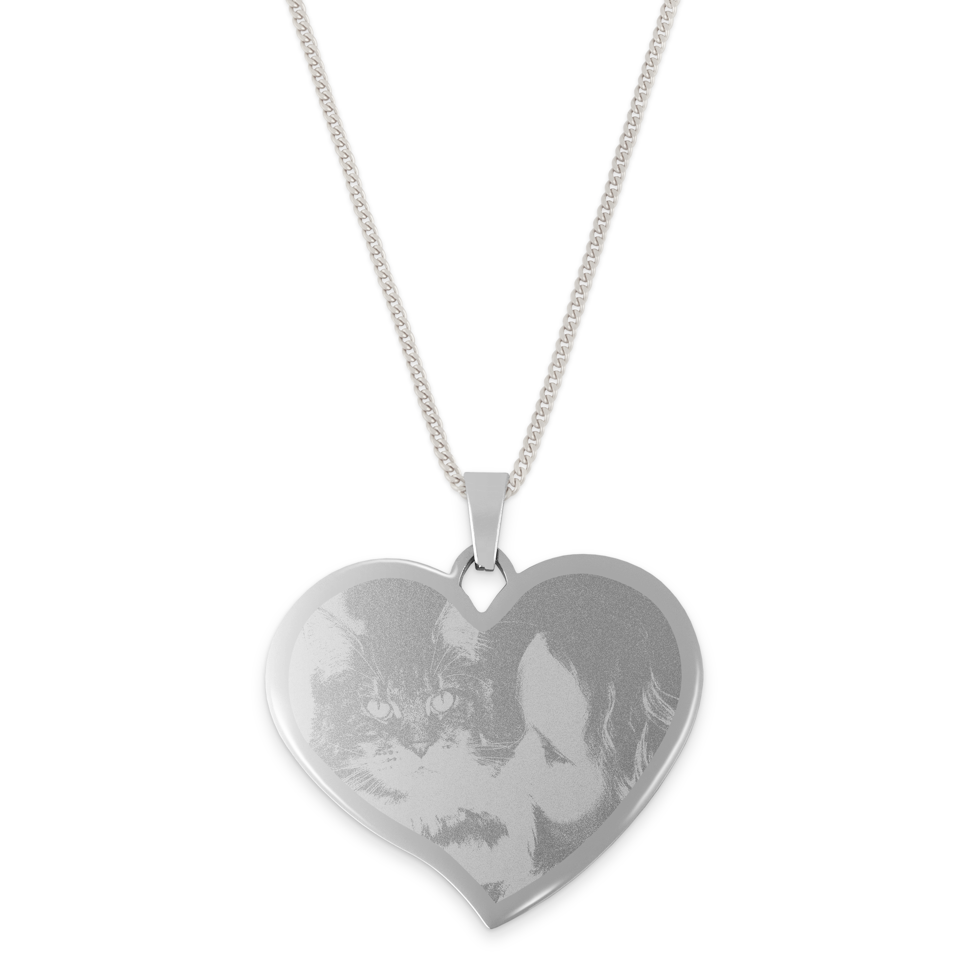 Collana con cuore inciso grande