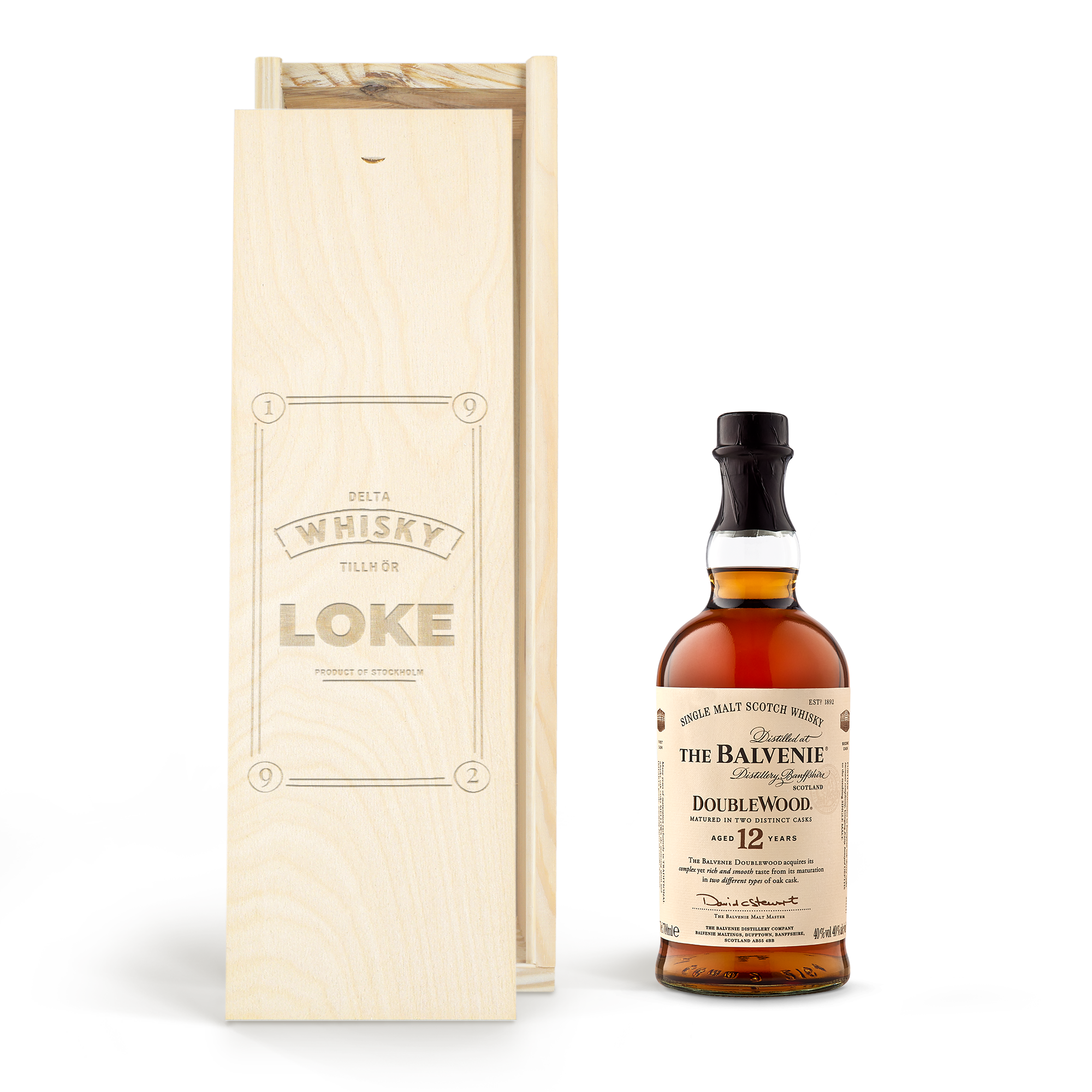 The Balvenie whisky i personlig träväska