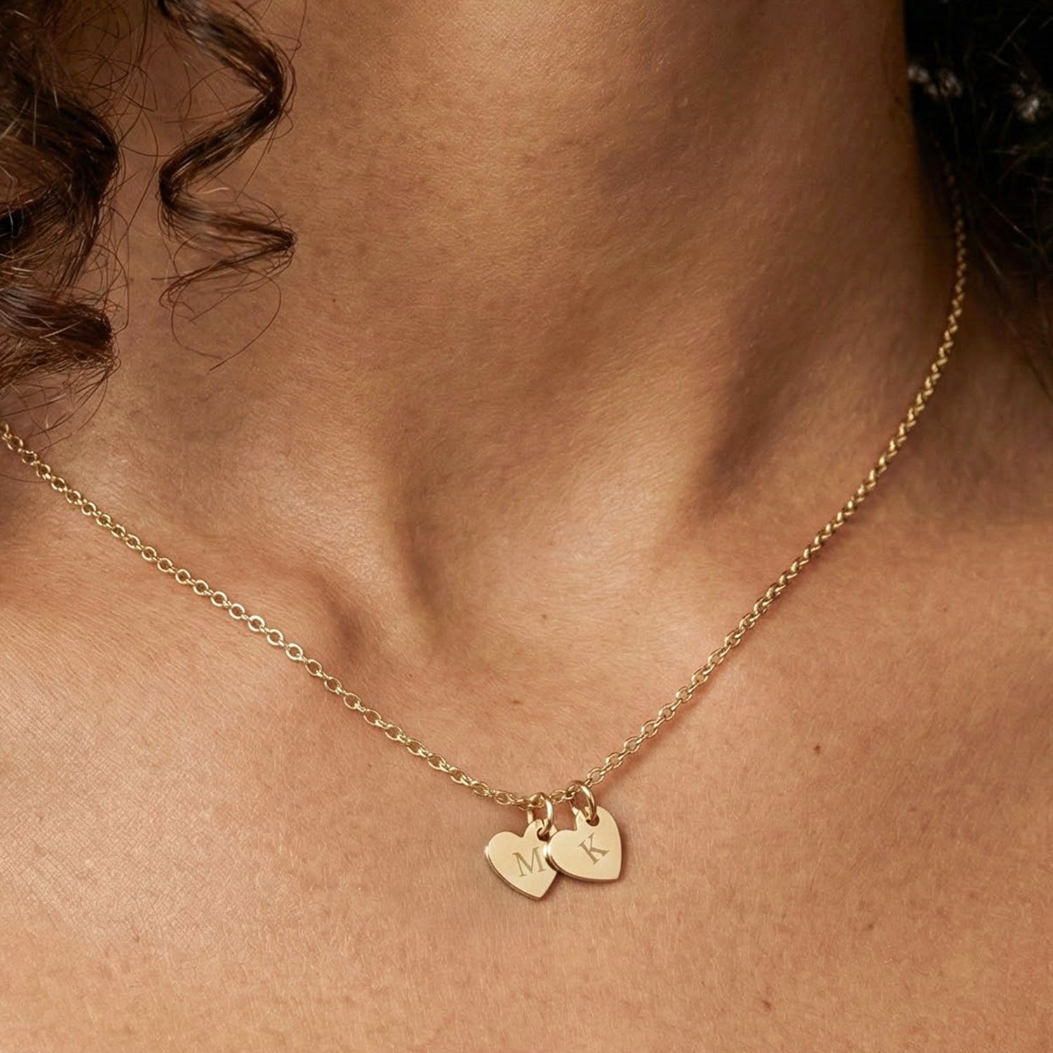 Naszyjnik z inicja�em - Serce - Z�oty - 2 szt.