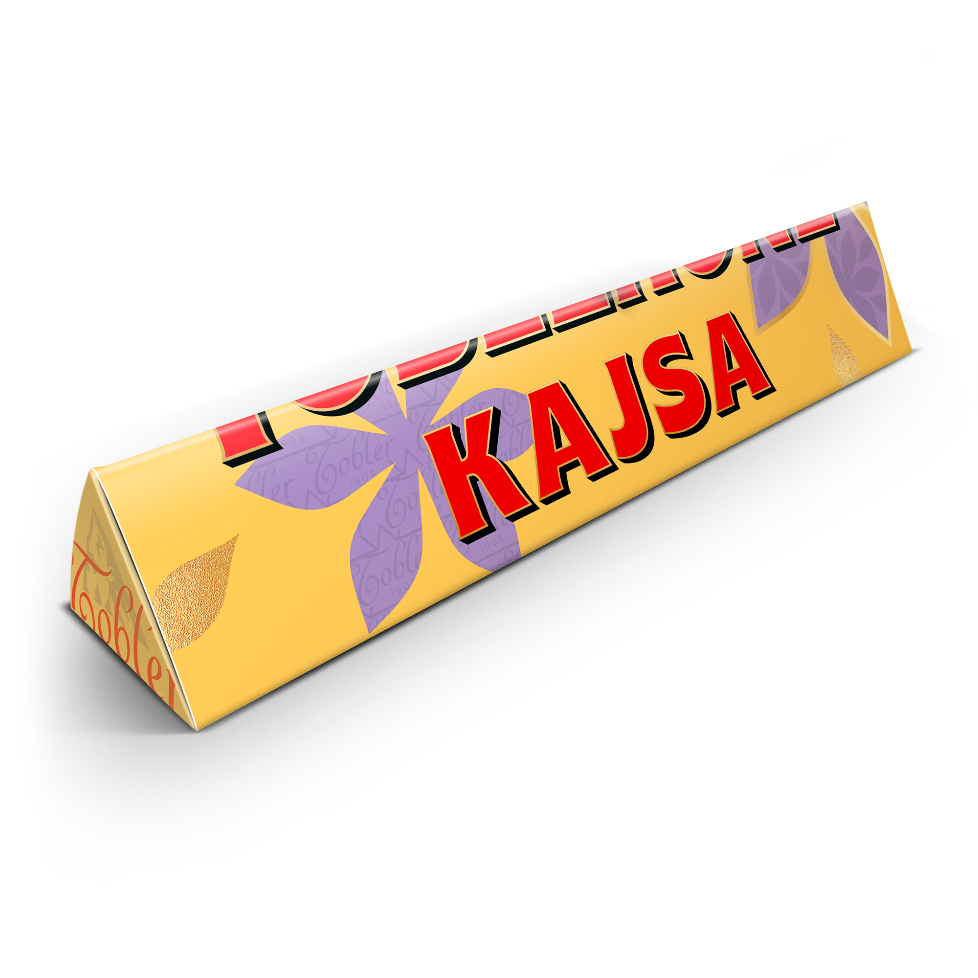 Personlig Toblerone-chokladkaka med namnet Kajsa tryckt på omslaget, överraska din mamma med den.