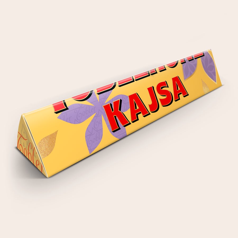Morsdag Toblerone Personlig Toblerone-chokladkaka med namnet Kajsa tryckt på omslaget, överraska din mamma med den.