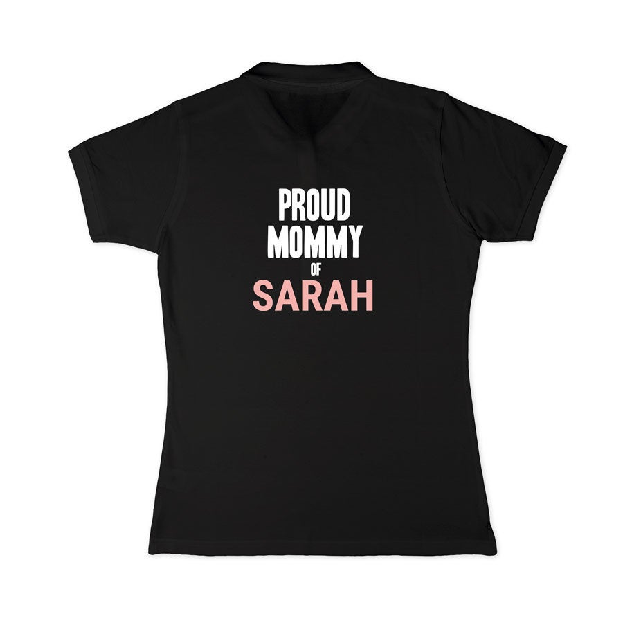 Personalised polo t-shirt - Women - Black - XXL
