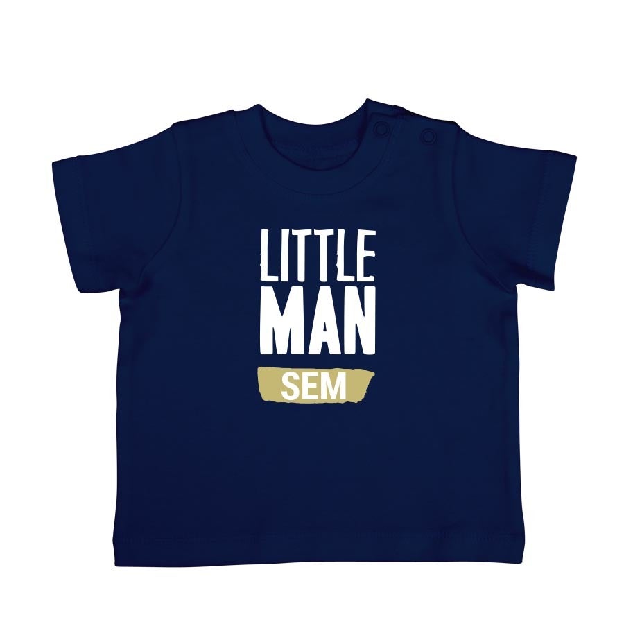 Baby shirt bedrukken - Korte mouw - Navy - 62/68