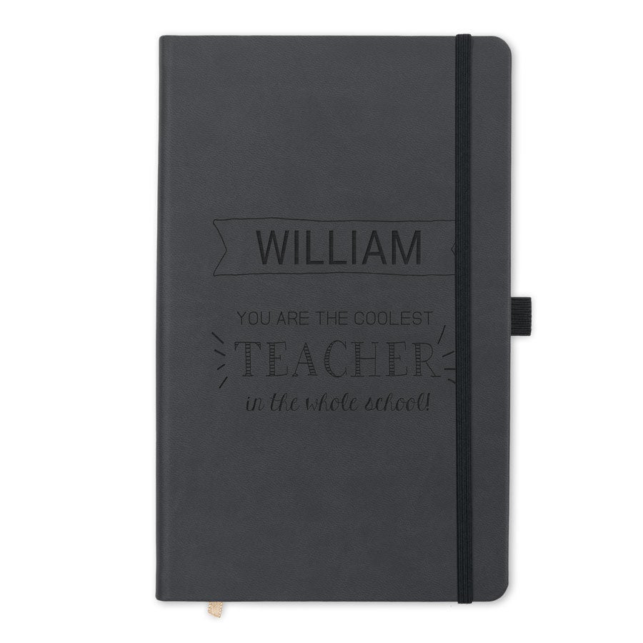 Personalised notebook - Teacher - Black - Engraved