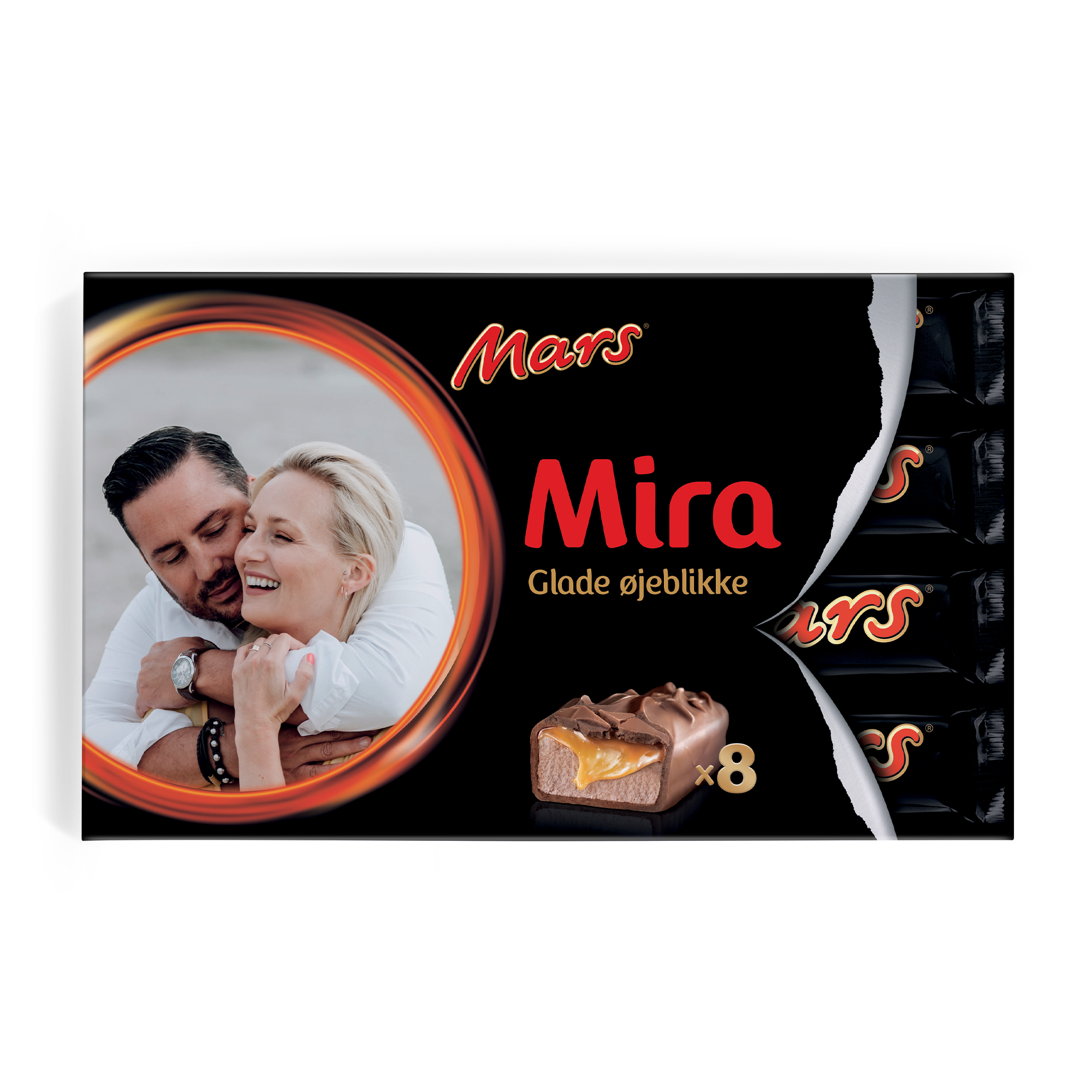 Mars chokoladegave med navn og billede