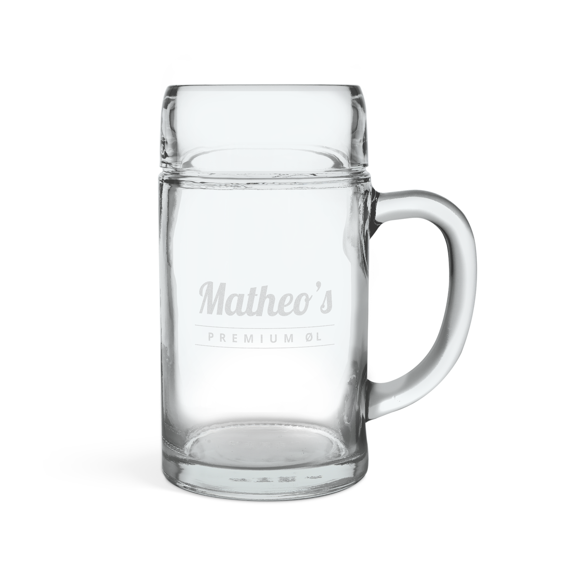 Indgraveret 1L ølglas