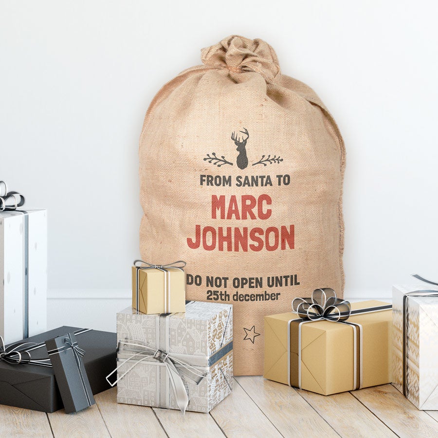 Personalised burlap sack - Christmas