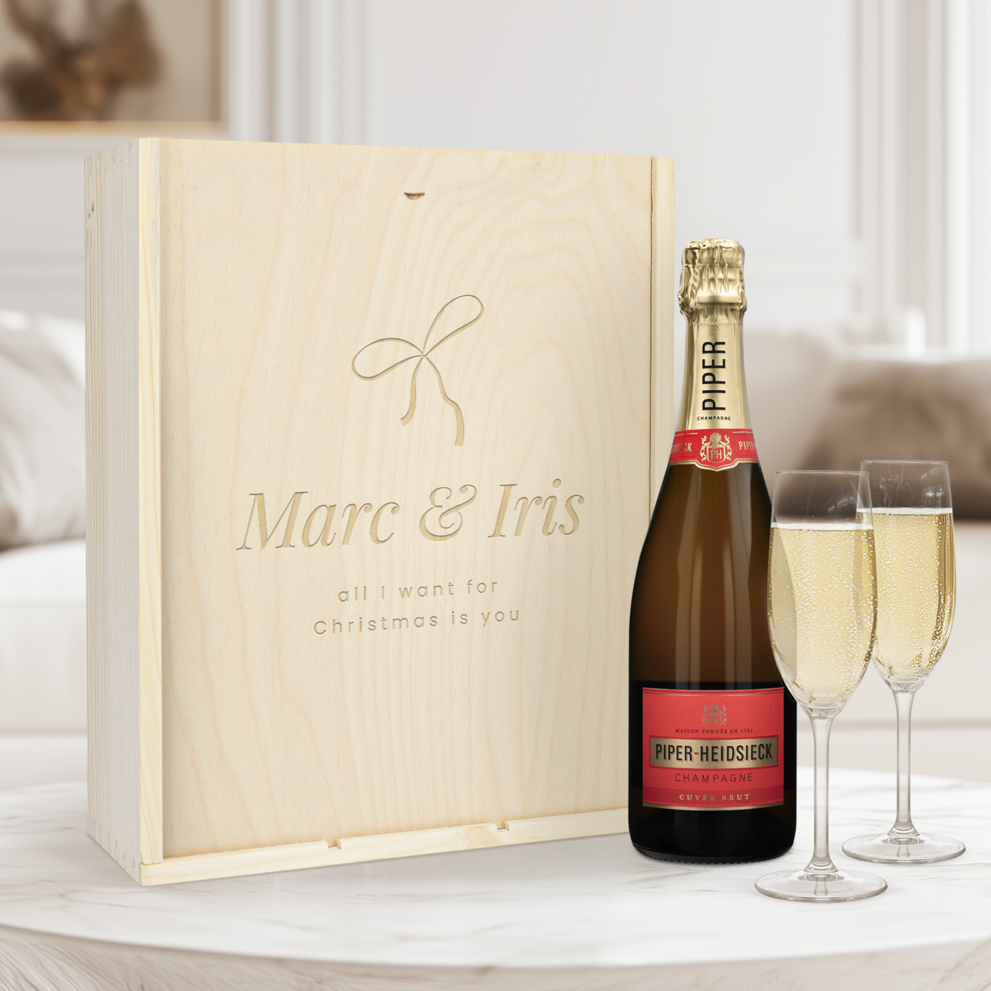 Piper Heidsieck Brut pezsgő ajándékkészlet pohárral