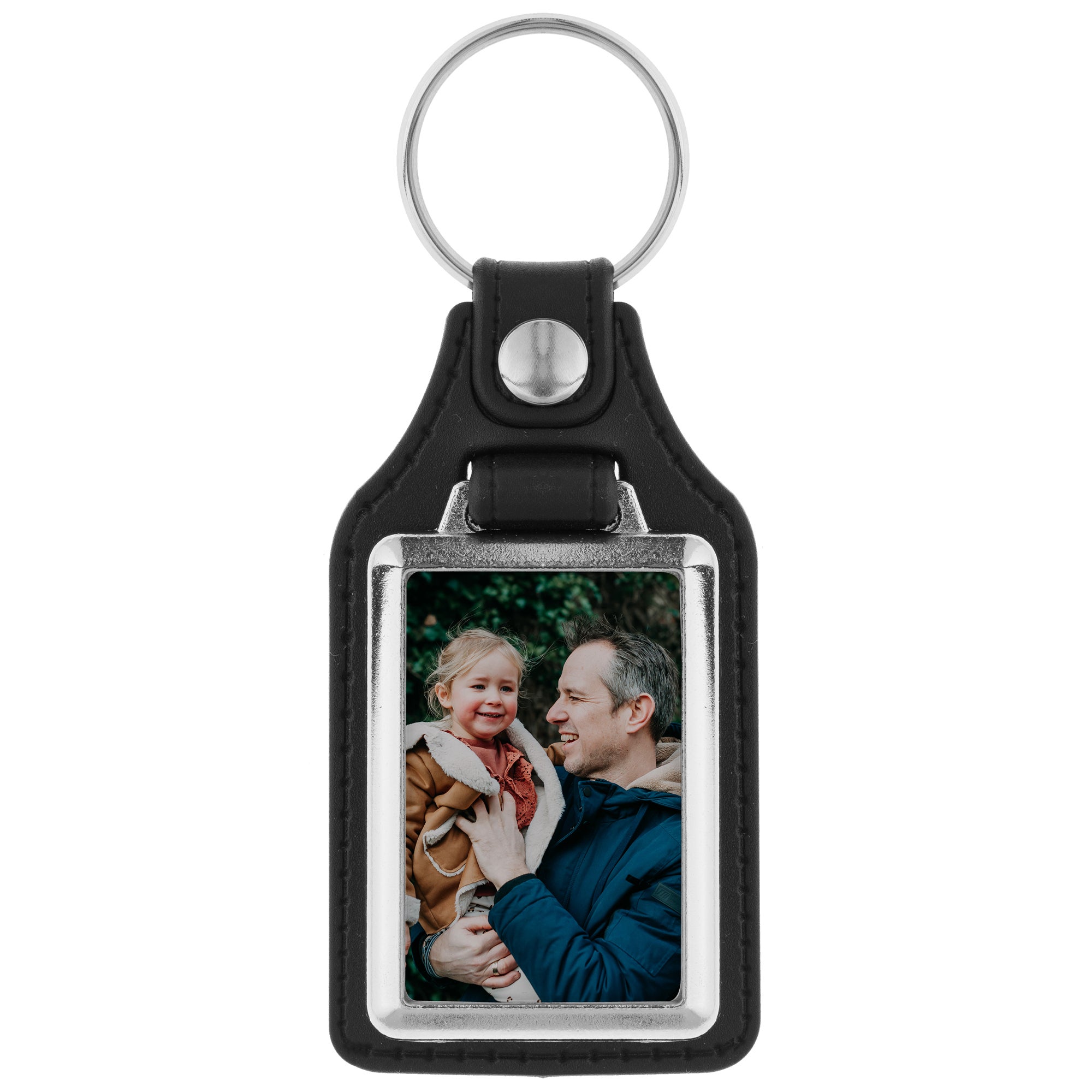 Sleutelhanger met foto bedrukken - Leer - Rechthoek Sleutelhanger met foto bedrukken - Leer - Rechthoek